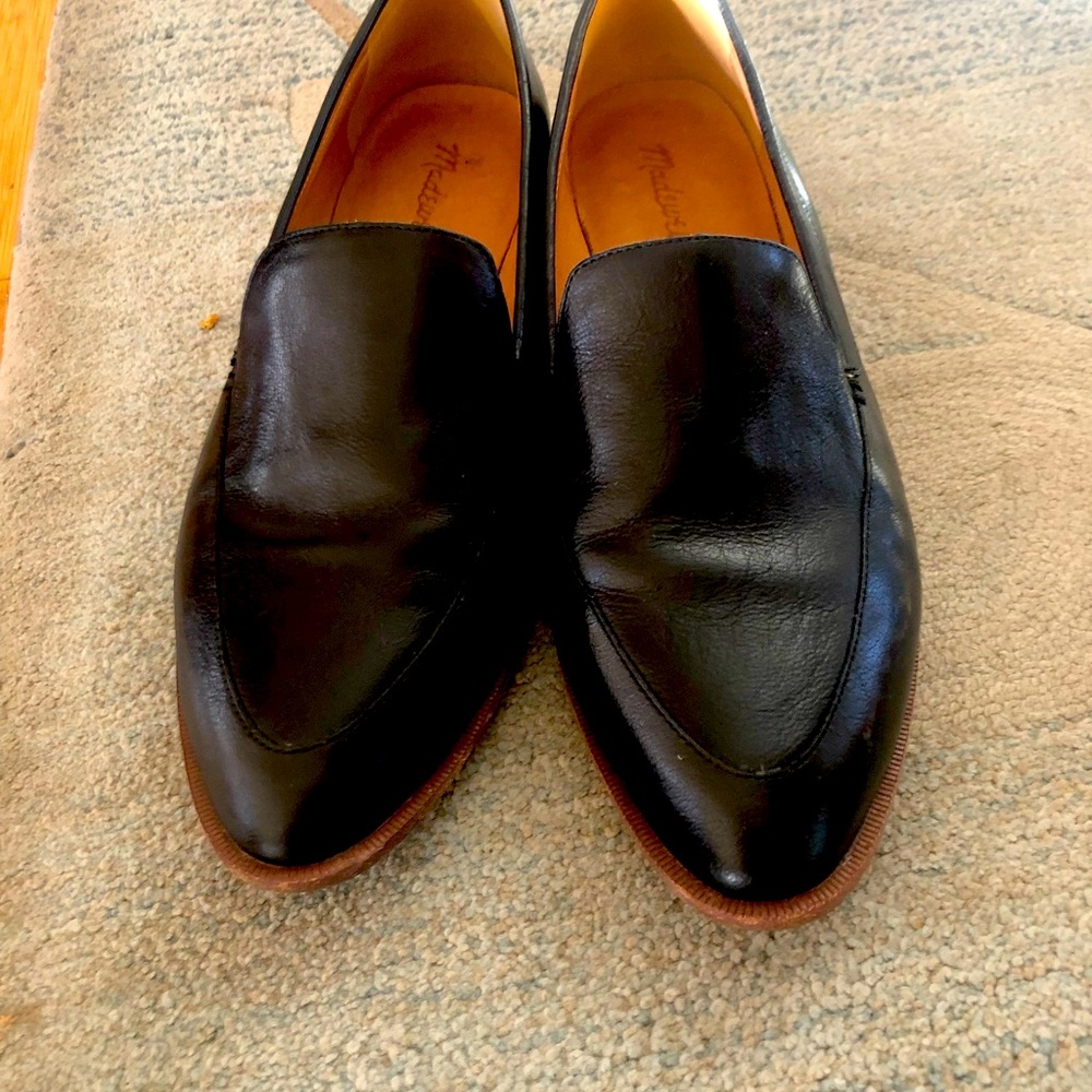 Madewell black leather loafers